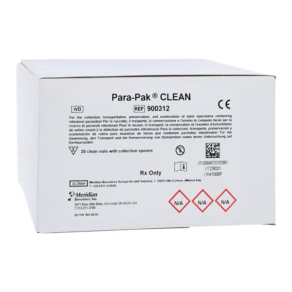 Meridian 900312 Para-Pak Clean Vial Stool Transport bx/40