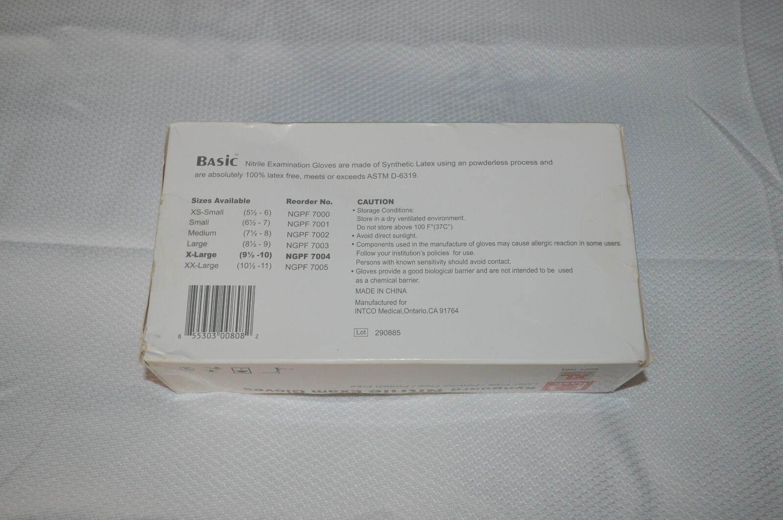 BASIC ~ SYNGUARD NITRILE GLOVES ~ LATEX FREE ~ POWDER FREE ~ 100 COUNT ~ X LARGE