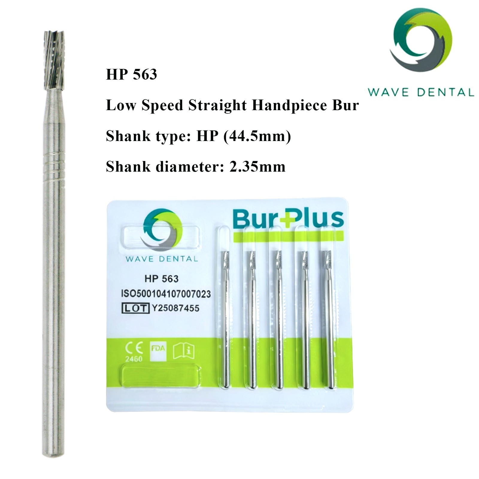 US Wave Dental Bur Carbide Surgical HP Straight Fissure For Low Speed 44.5mm