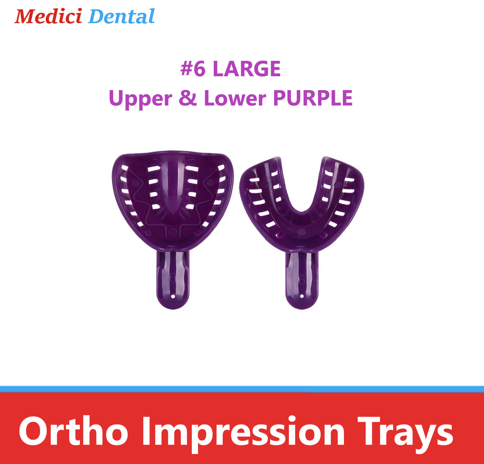 Dental Ortho Impression Trays Perforated Disposable For Child/Pedo Adult 12/bag