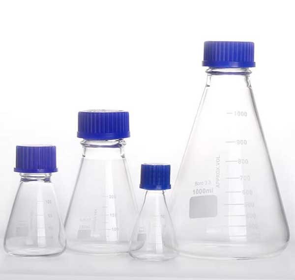 Bulk Buy 50ml-1000ml Erlenmeyer Flask w/ Blue cap Conical Flask Lab Supplies