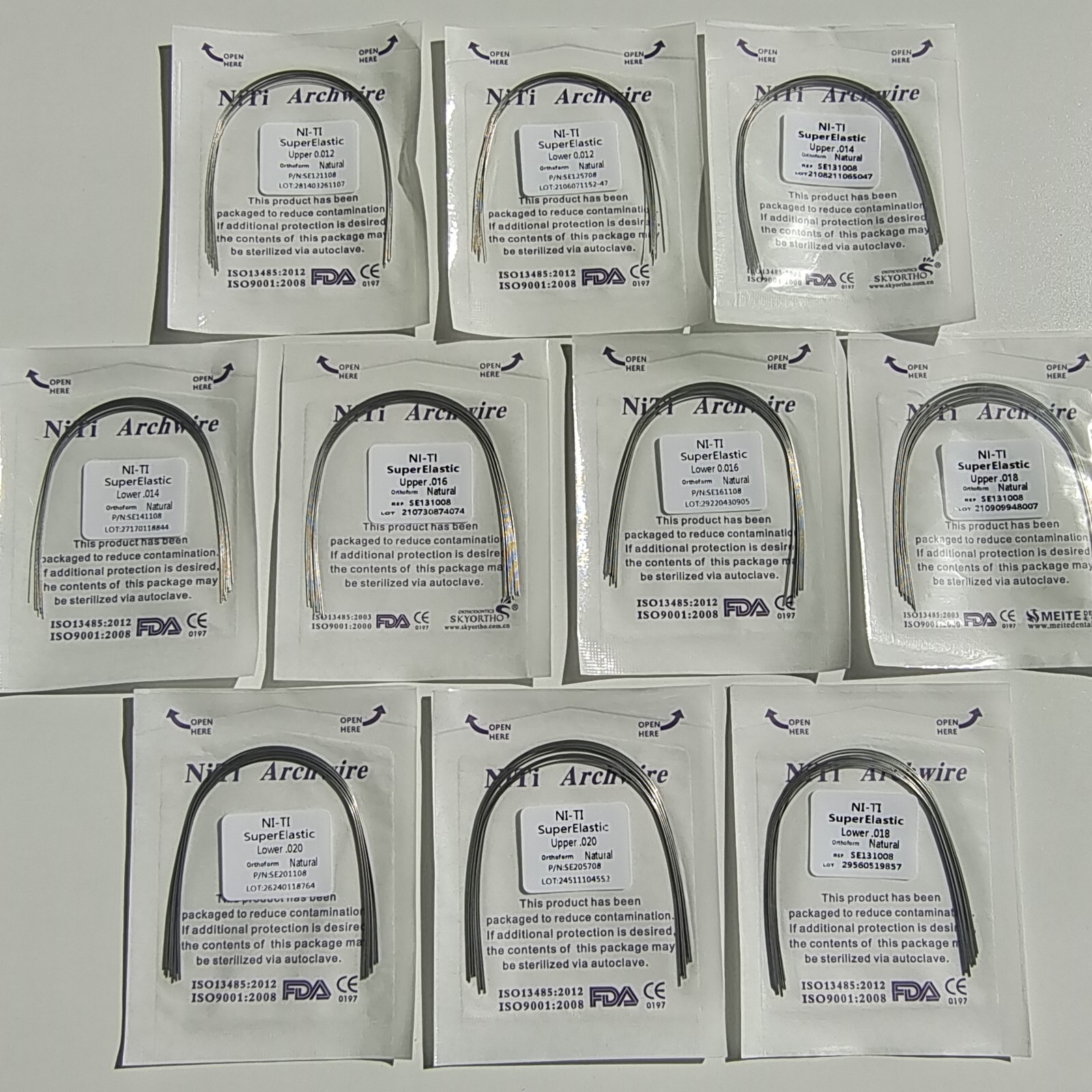 Dental Ortho Supper Elastic Niti Round Arch Wire 012/0.14/0.16/ 0.18/0.20 Nature