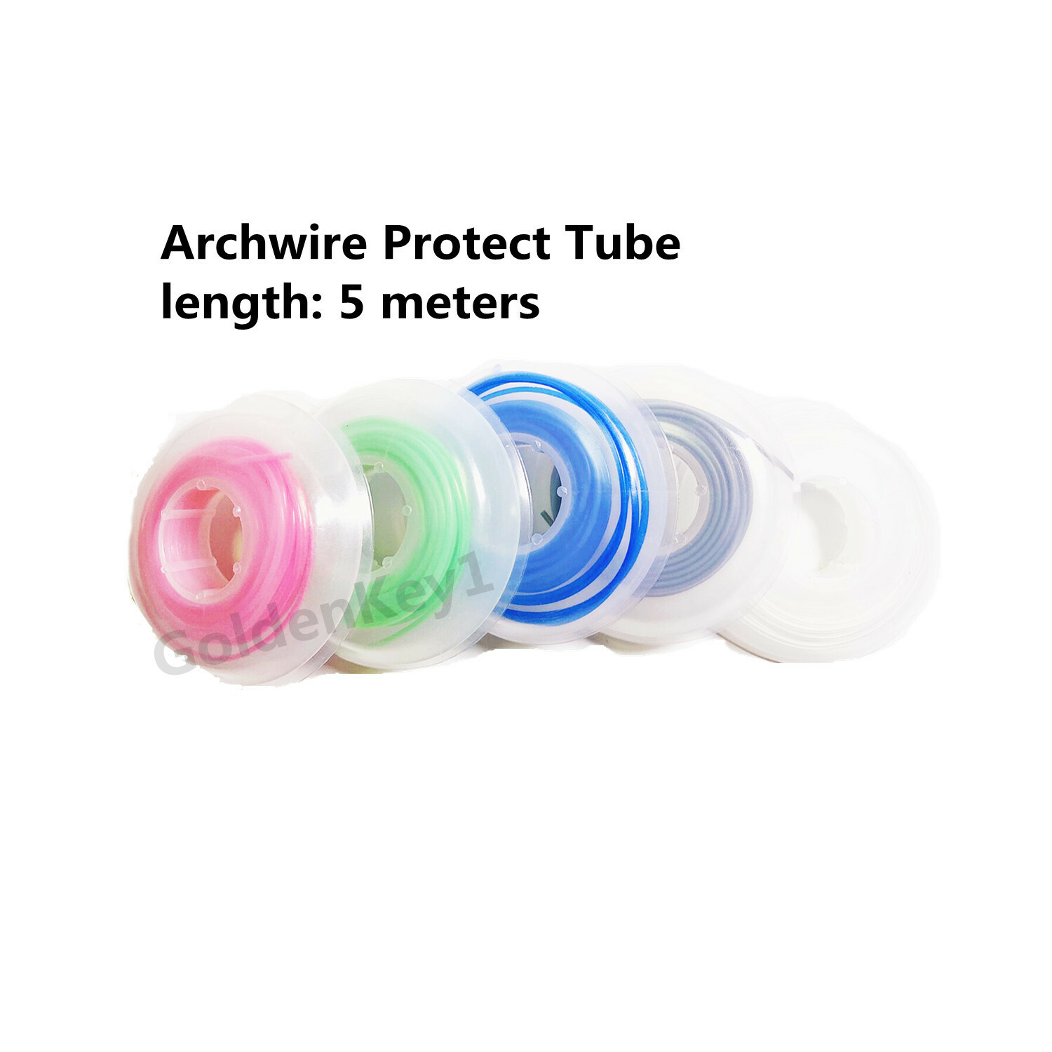 Dental Archwire Elastic Tube Protective Sleeve Elastomeric Bumper Tube 5 Colors