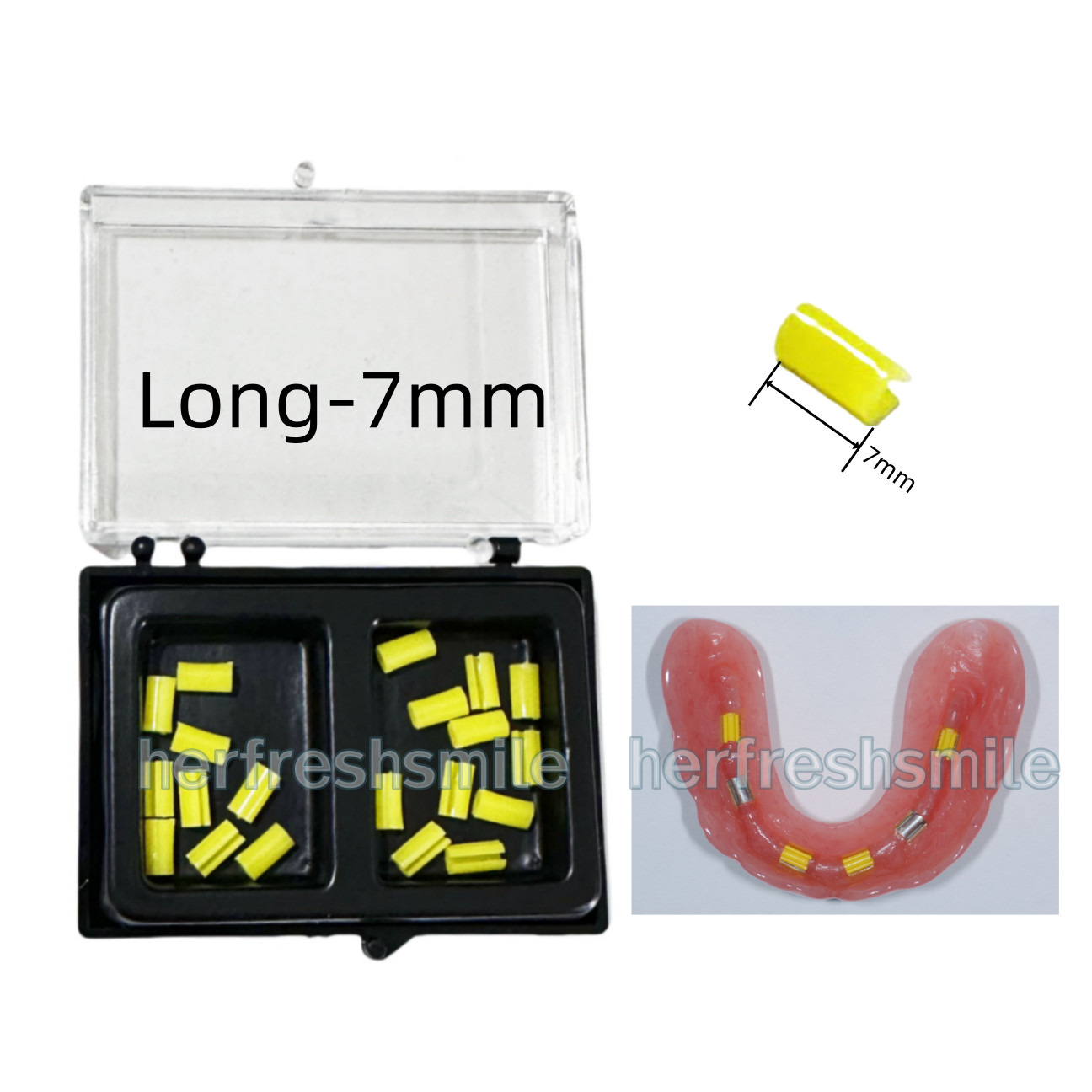 Dental Rider Female Yellow Riders Fits Hader Bar Attachment Implant Long 7.0mm