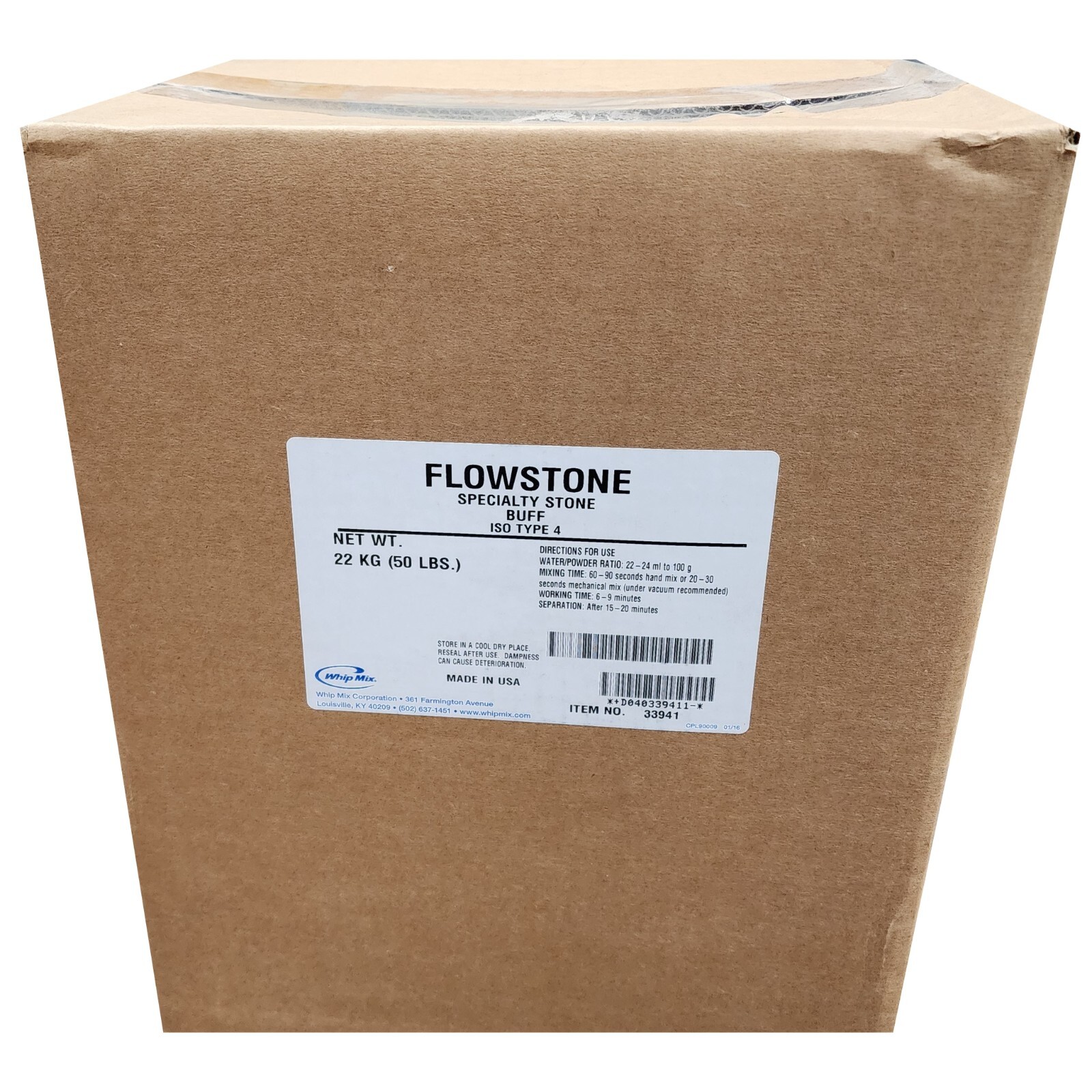 *1-Pack* Whip Mix FlowStone Specialty Stone ISO Type 4 Buff 50 LBS 33941
