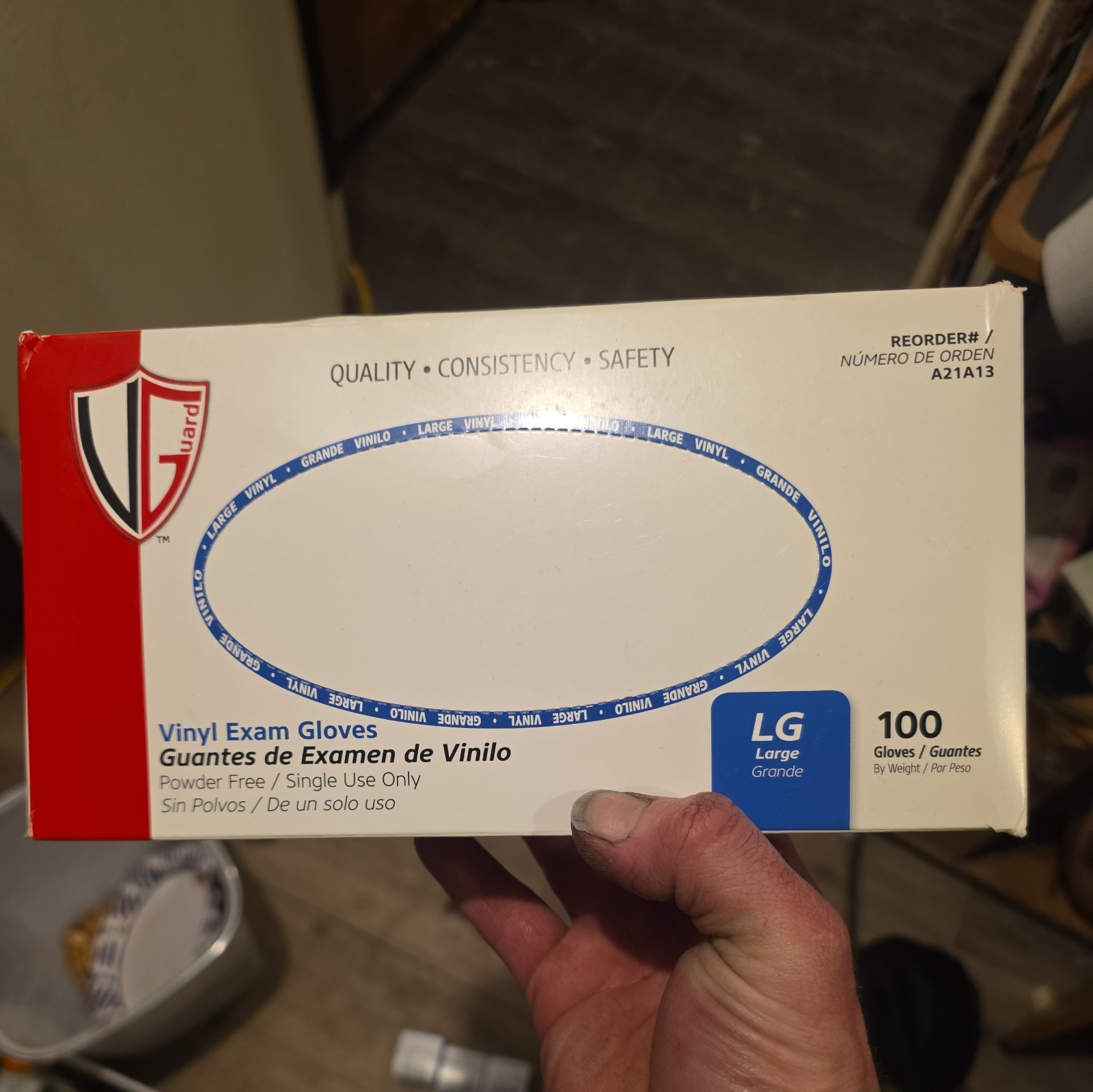 Nitrile Exam Gloves A21A13 2 size Large 100 ct boxes vinyl Gloves 200 Total