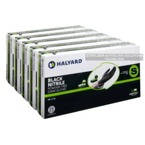 Halyard Black Nitrile Exam Gloves 49440 – 5 Boxes (500) SMALL