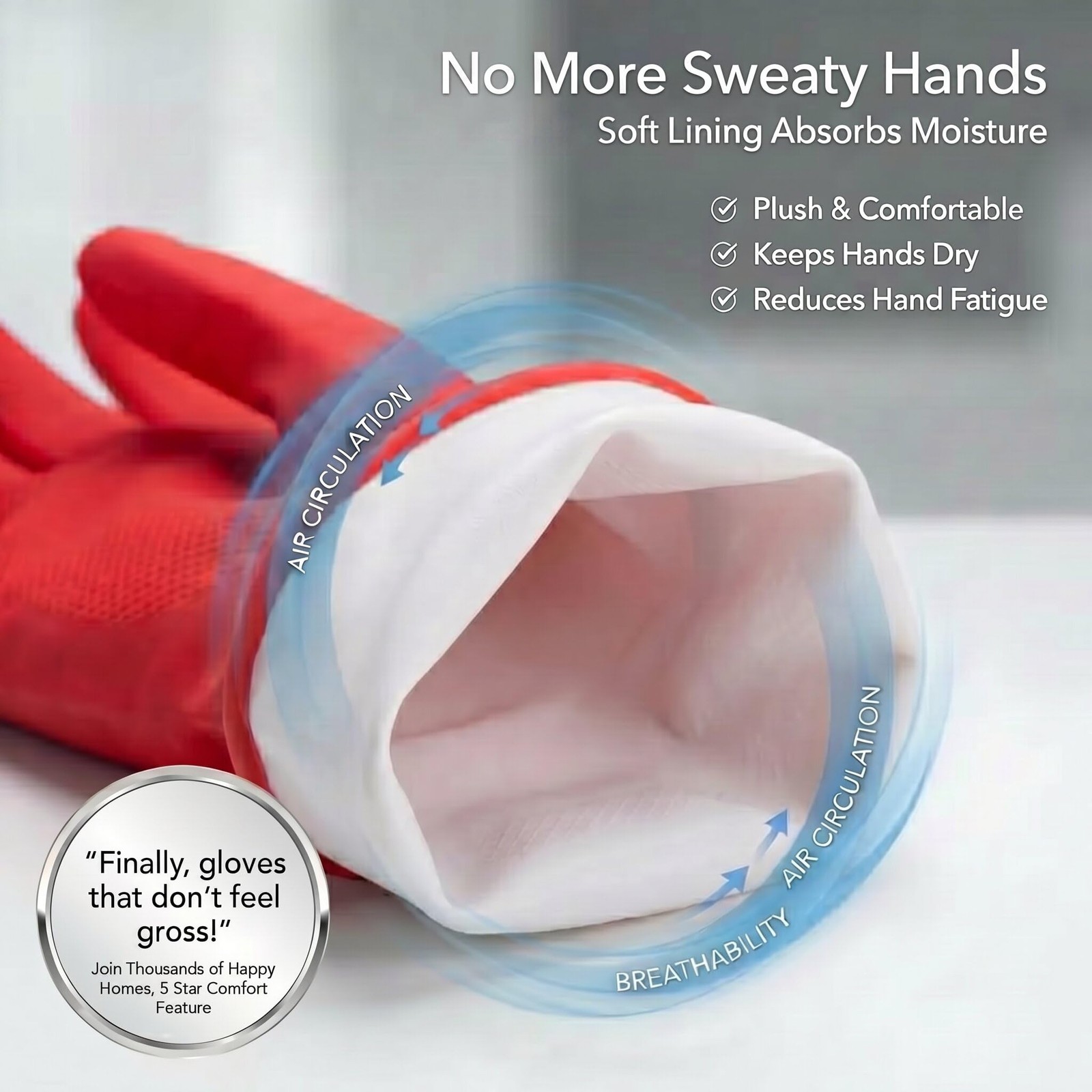 ForPro Natural Rubber Gloves, 6 Pairs Reusable MultiPurpose Household Cleanin…