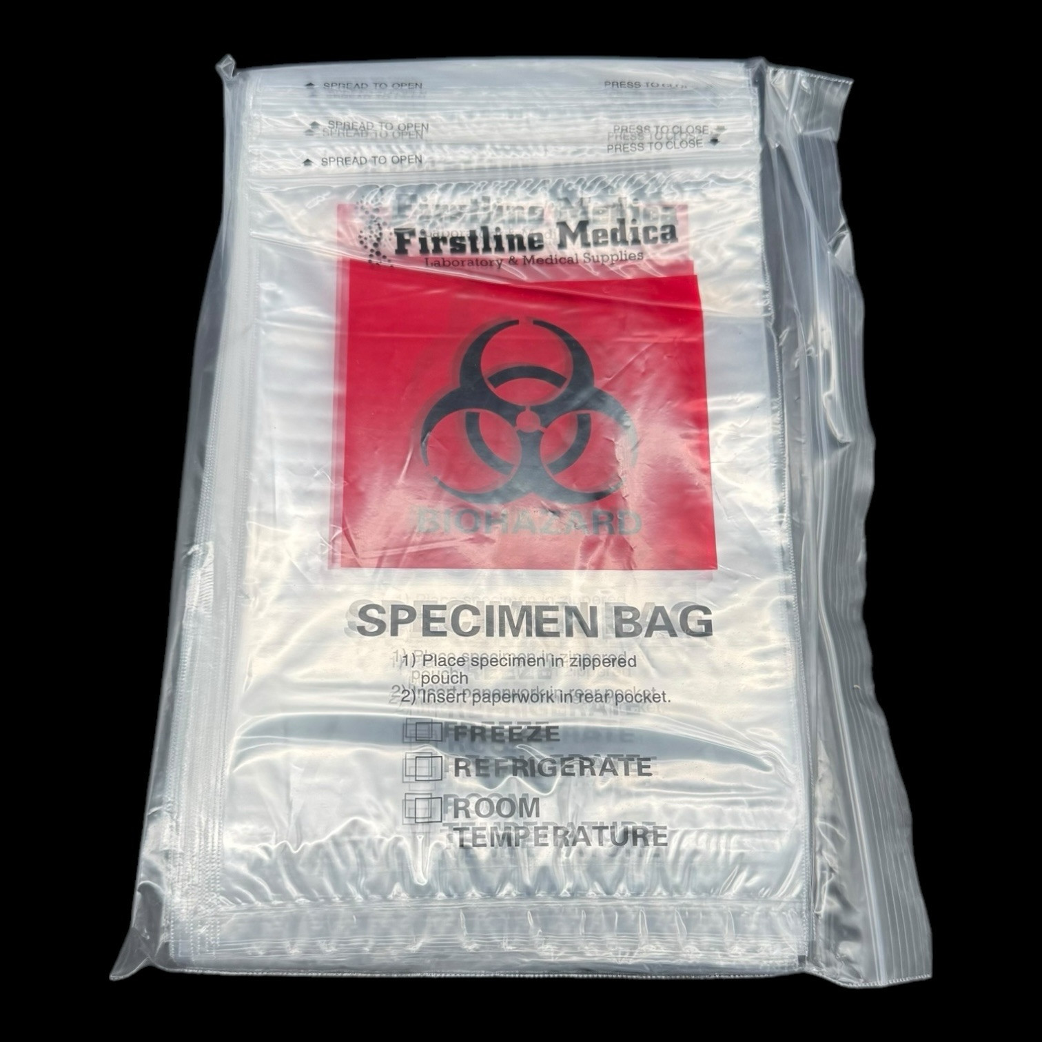 BIOHAZARD BAGS – 1000/Case – 6×9 ECONO-ZIP SPECIMEN TRANSPORT – CLEAR