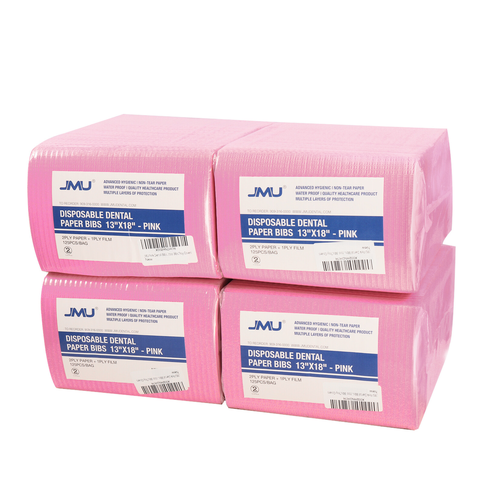 500pcs Pink Patient Bibs Towel For Dental Medical Tattoo use 3-Ply Disposable