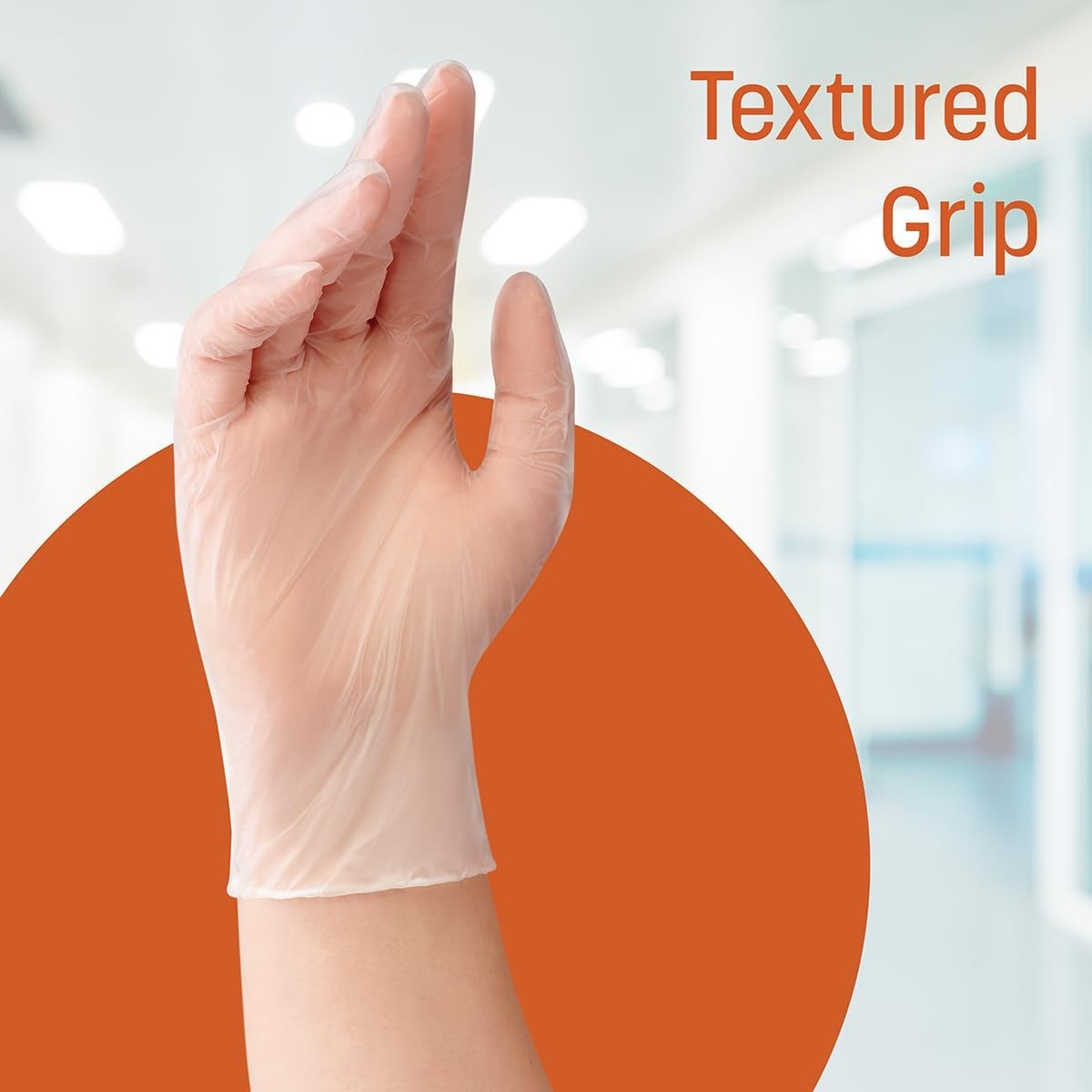 Caring Vinyl Exam Gloves Powder Free and Not Made with Natural Rubber Latex, Glo