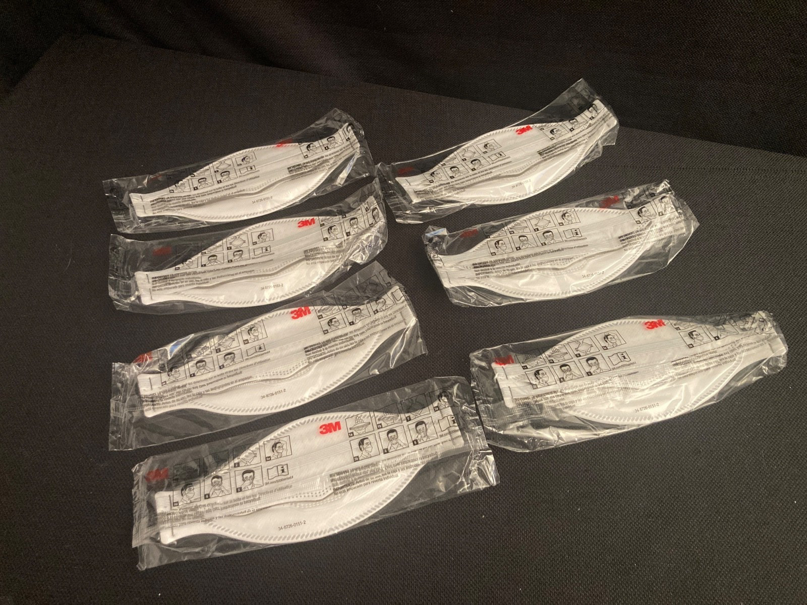 NEW! Lot of 7, 3M 9210+ Aura N95 Particulate Respirator Face Masks NIOSH