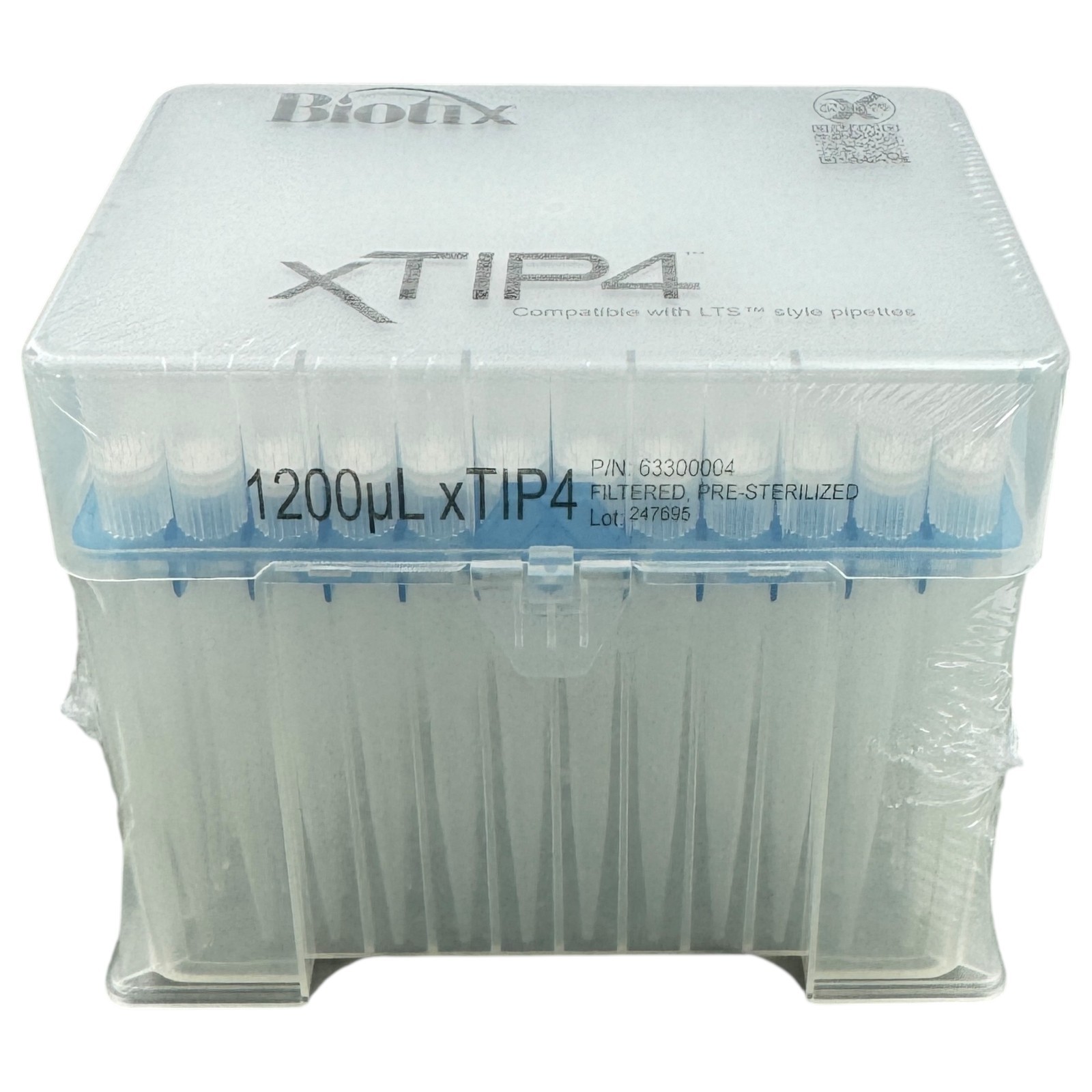 Biotix 63300004 xTIP4 Filtered Racked Pipette Tips 1200µl 8 Racks of 96 TIPS