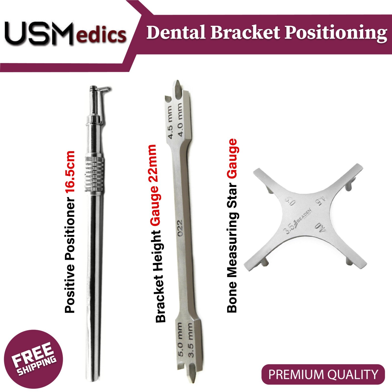 Positive Brackets Positioner Orthodontics Bracket Positioning Height Gauge NEW