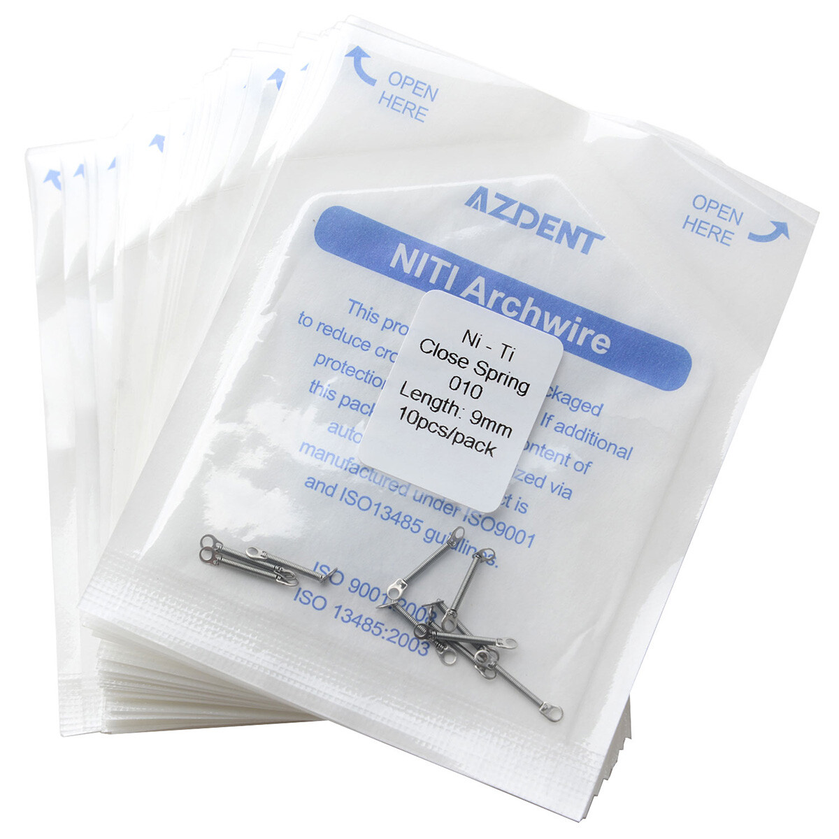 AZDENT Dental Orthodontic Niti Closed Coil Spring High Resilience 10pcs/pack