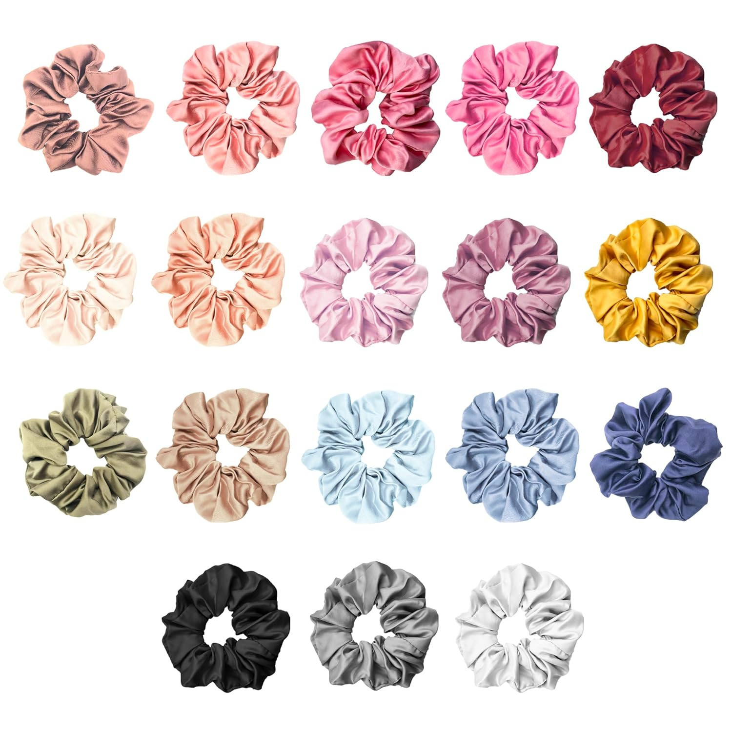 Bsofer Large Satin Scrunchies 18 Colors – Hair Scrunchies for Women & Girls,Hair