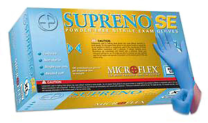 Microflex SU-690 Supreno SE Medium Blue Nitrile Medical Exam Gloves – 1,000pk