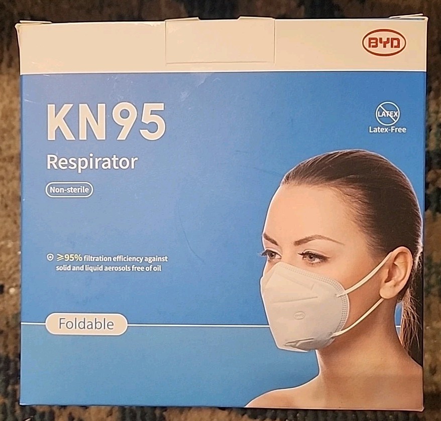 KN95 Masks BYD CARE Respirator, 50 Pieces, Breathable & Comfortable Exp: 6/23