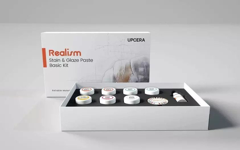 Upcera Realism Stain and Glaze Paste All Ceramics Basic Kit 7 Colors Free Ship.