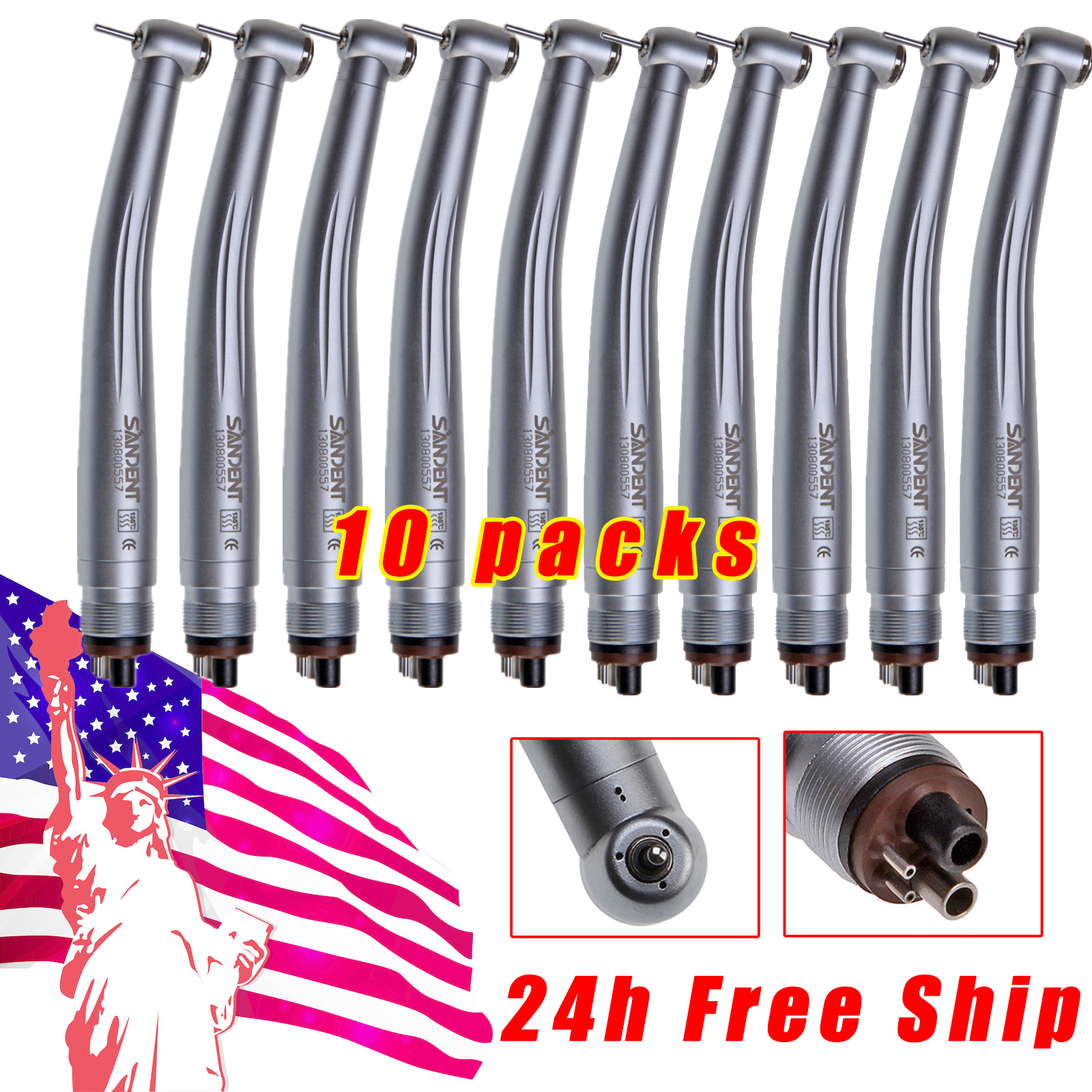 10X SANDENT Handpieces Dental NSK Clean Head System High Speed Turbine 4H STM4