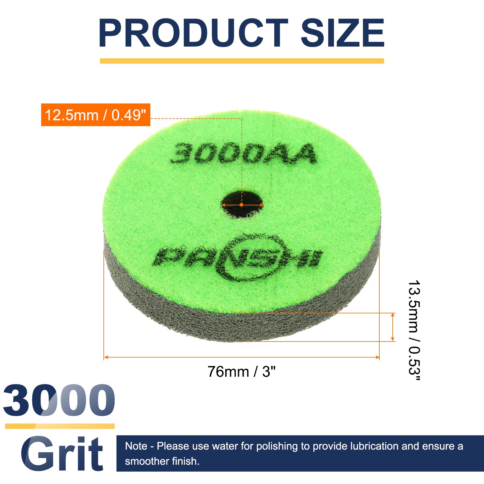 2pcs Diamond Sponge Fiber Polish Pad 3″ 3000 Grit Polish Pad Green Dark Green