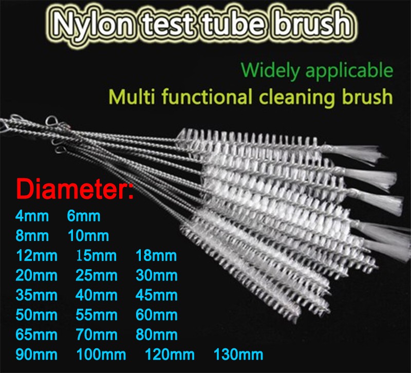 Nylon Test Tube Brush Circular Industrial Pipeline Brush Bottle Straw Brush