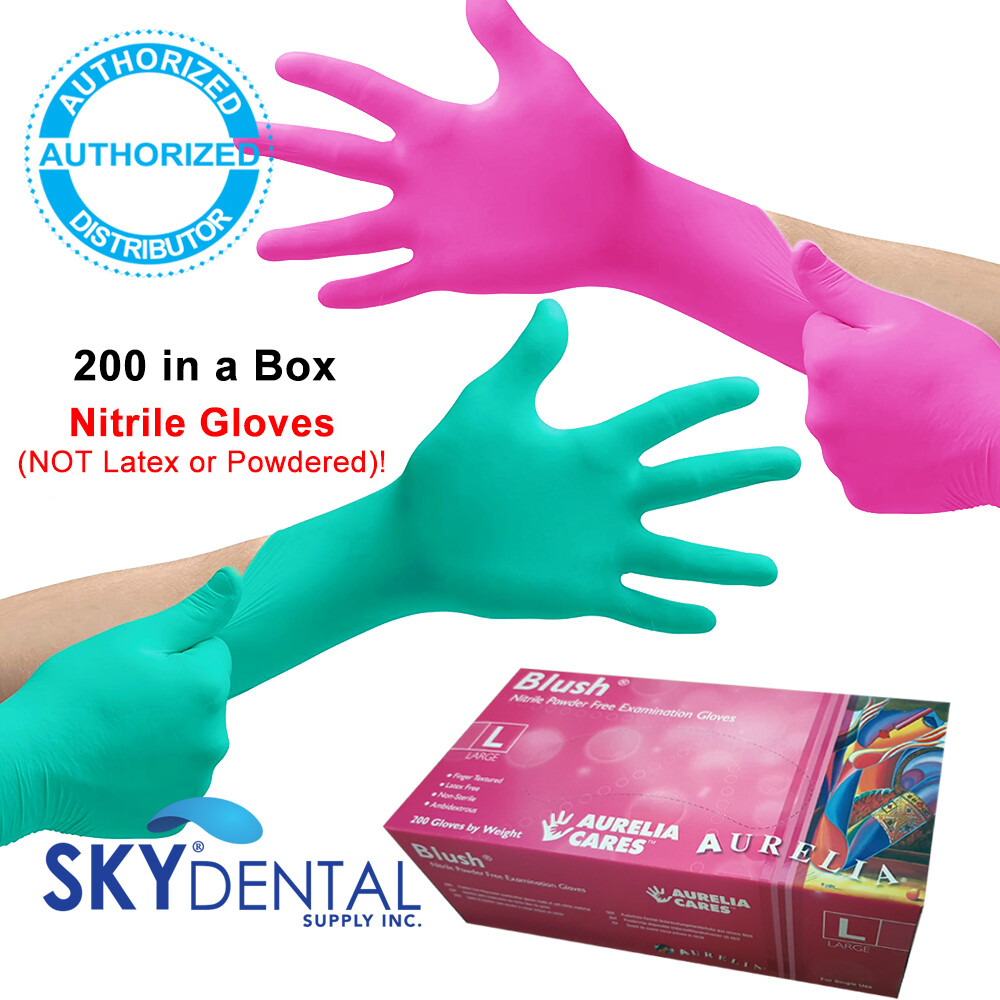 TopQuality NITRILE Latex Free Hypoallergenic Medical Gloves PINK / GREEN 200/PK