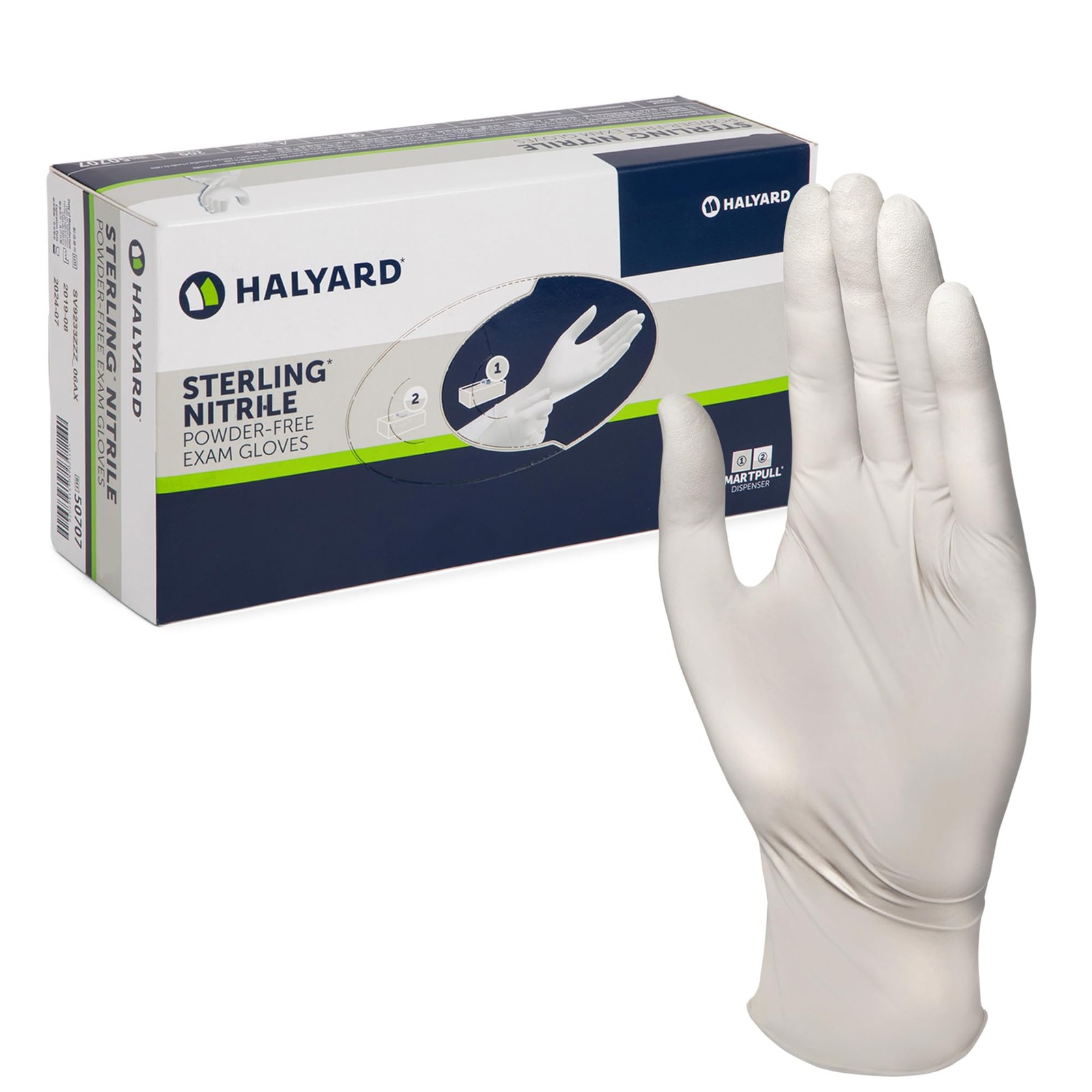STERLING Nitrile Exam Gloves, Non-Sterile, -, 3.8 mil, 9.5 Inches, Gray, Larg…