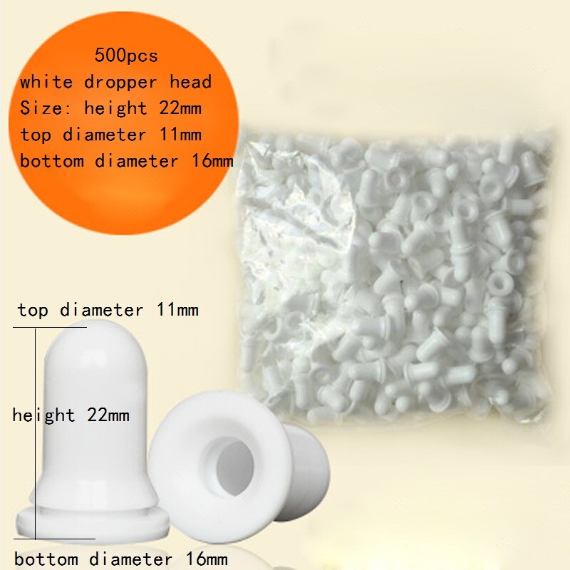 500X Rubber Dropper Head Plastic Screw Cap Ring Round Bottle Seal head DIY Craft