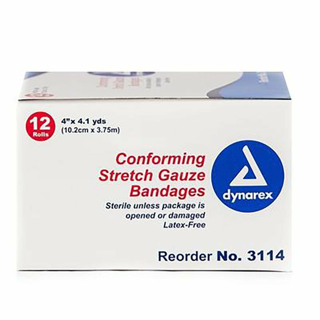 Stretch Guaze Bandage 4» x 4 yds Sterile Box of 12 #3114 VALUE PACK