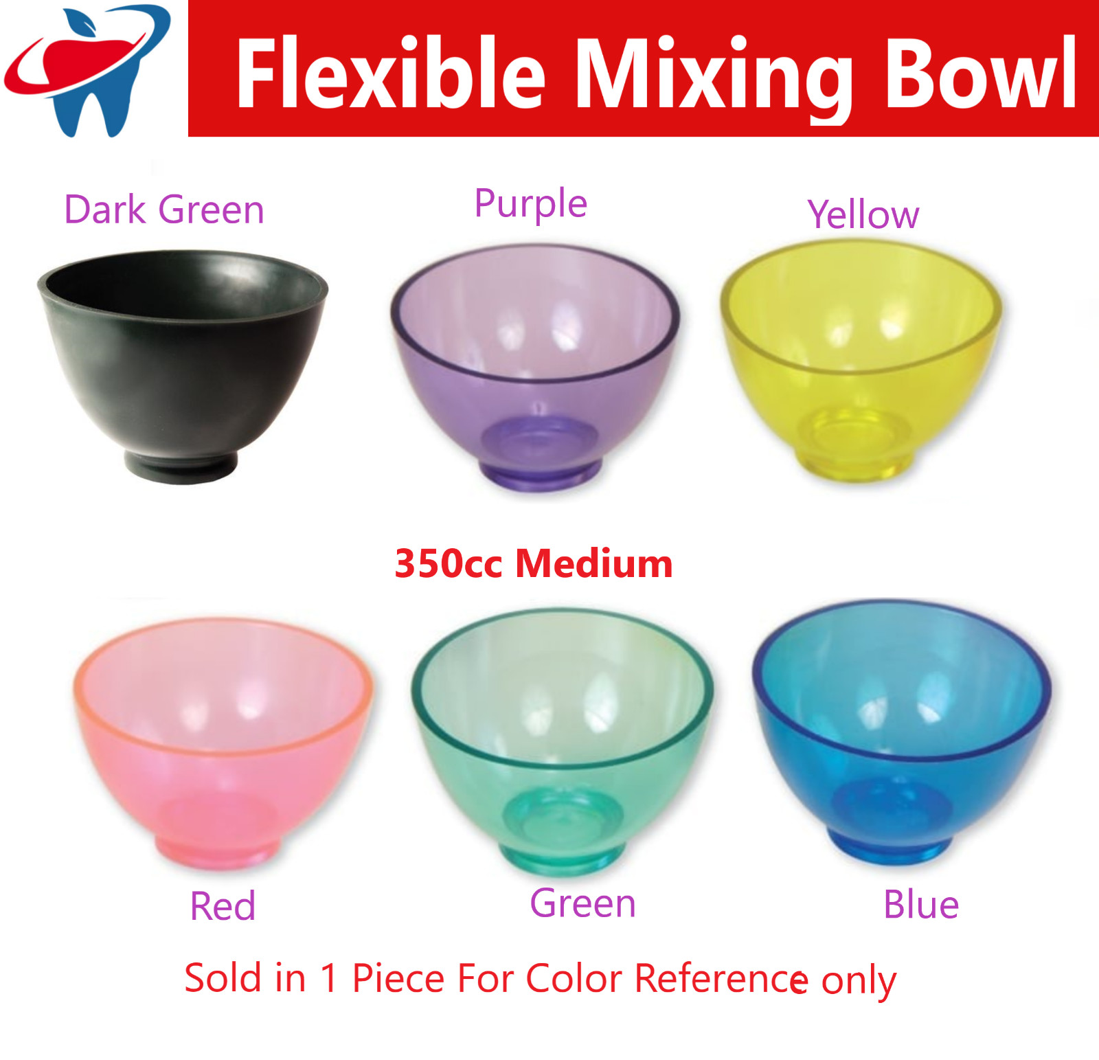 Dental Lab Flexible Rubber Impression Mixing Alginate Bowl – All Sizes & Colors
