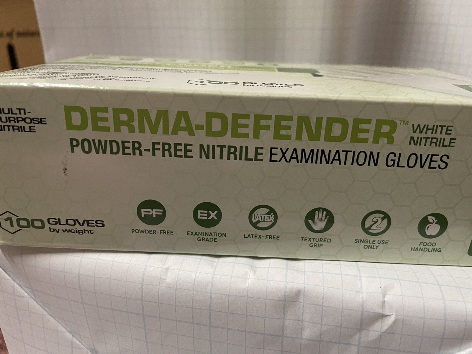 Medium powder free nitrile gloves 100 Pair Per Box By Weight.