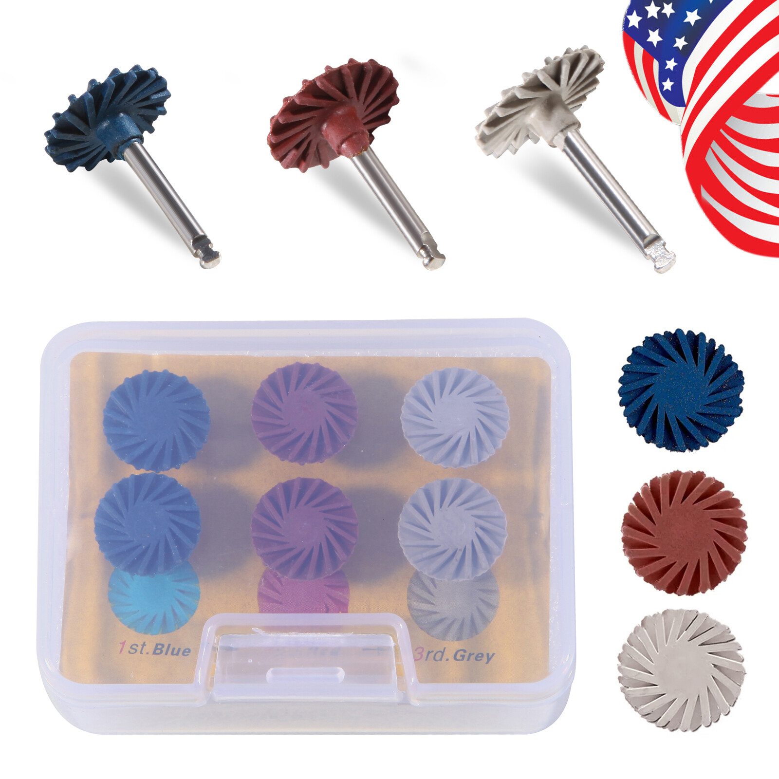 6PCS Dental Composite Polishing Diamond System RA Disc 14mm Wheel ty