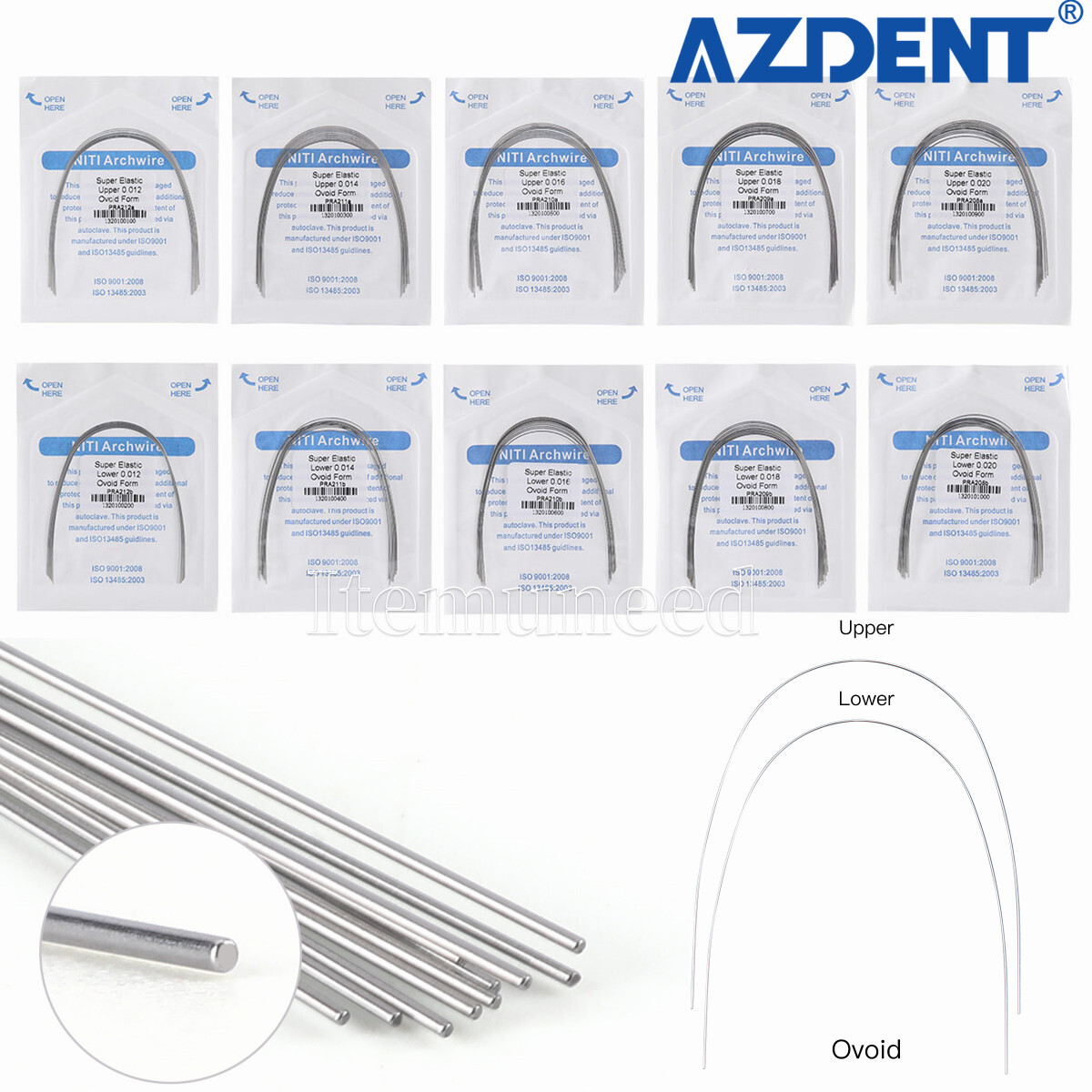 10pcs/kit AZDENT Dental Orthodontic Super Elastic Niti Arch Wire Oval Form