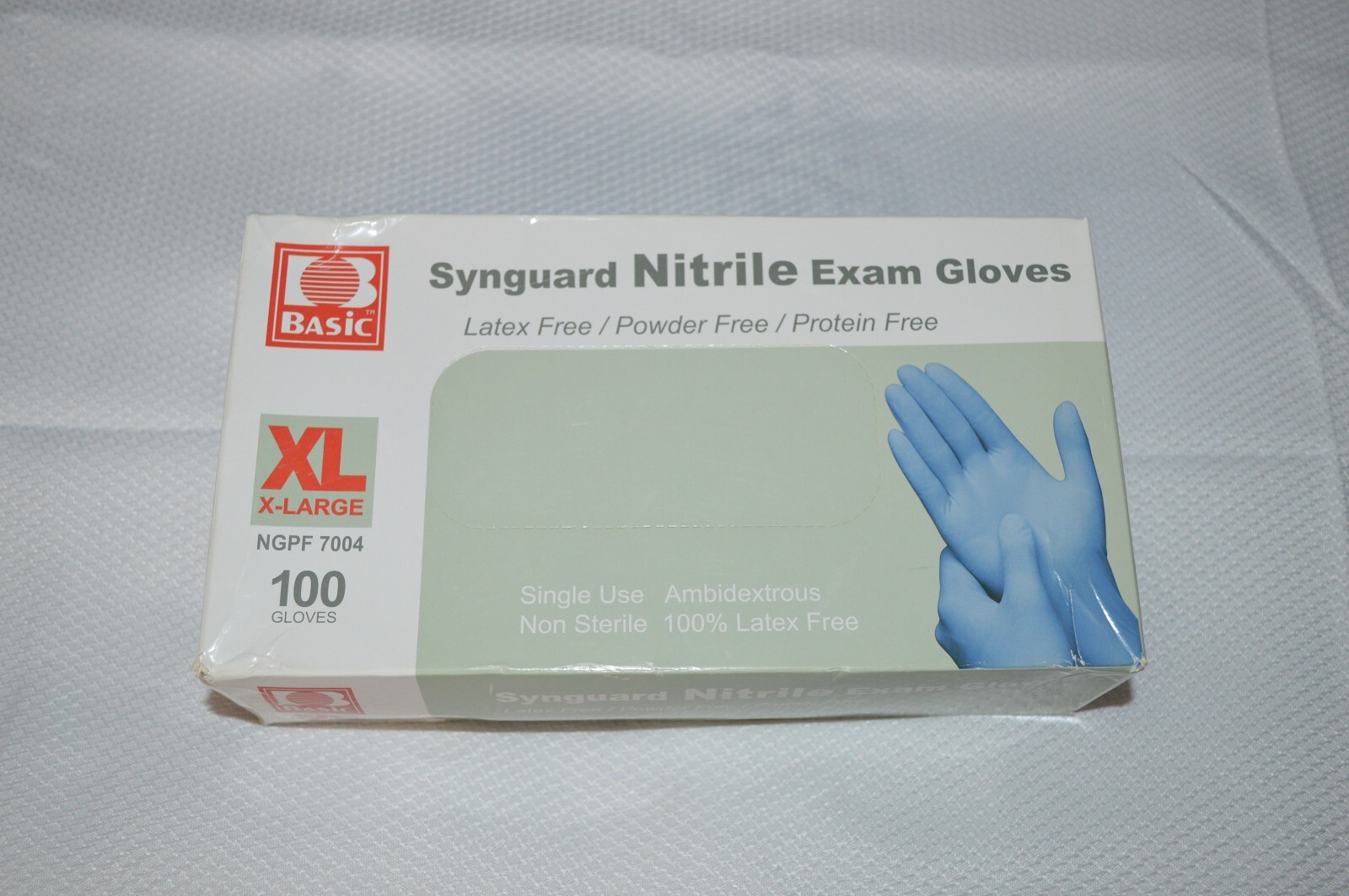 BASIC ~ SYNGUARD NITRILE GLOVES ~ LATEX FREE ~ POWDER FREE ~ 100 COUNT ~ X LARGE