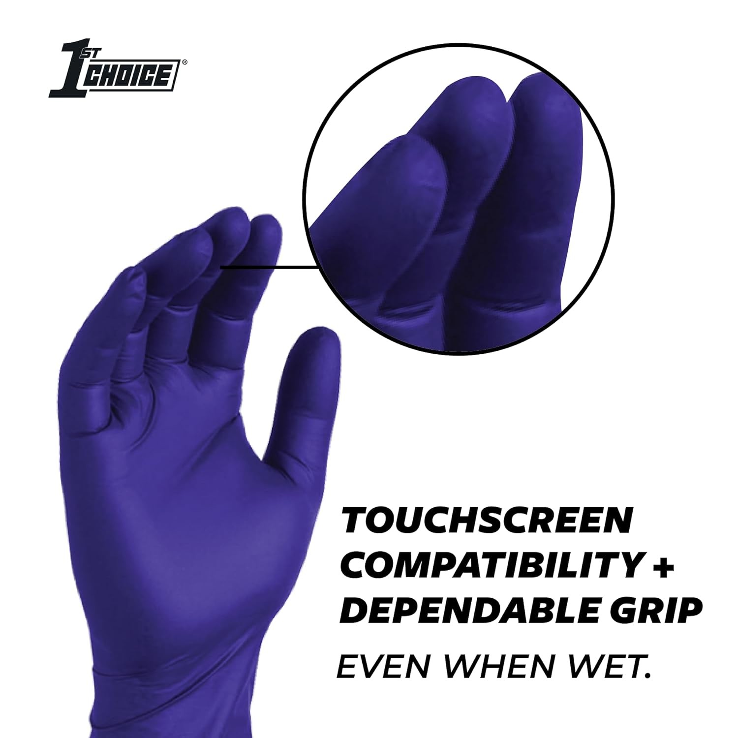 Medium Nitrile Gloves Indigo Blue 3 Mil Latex Free Disposable Work Gloves