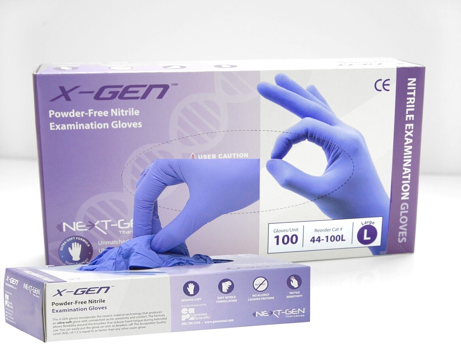 Disposable Gloves Nitrile X-Gen Powder-Free Ultrathin Periwinkle Blue