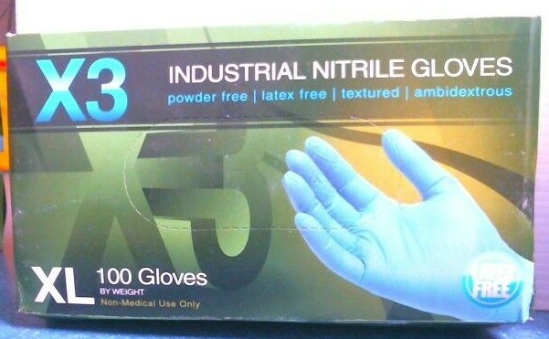 Ammex 94118, Industrial Blue Nitrile Gloves, XL, Box of 100, FREE SHIPPING