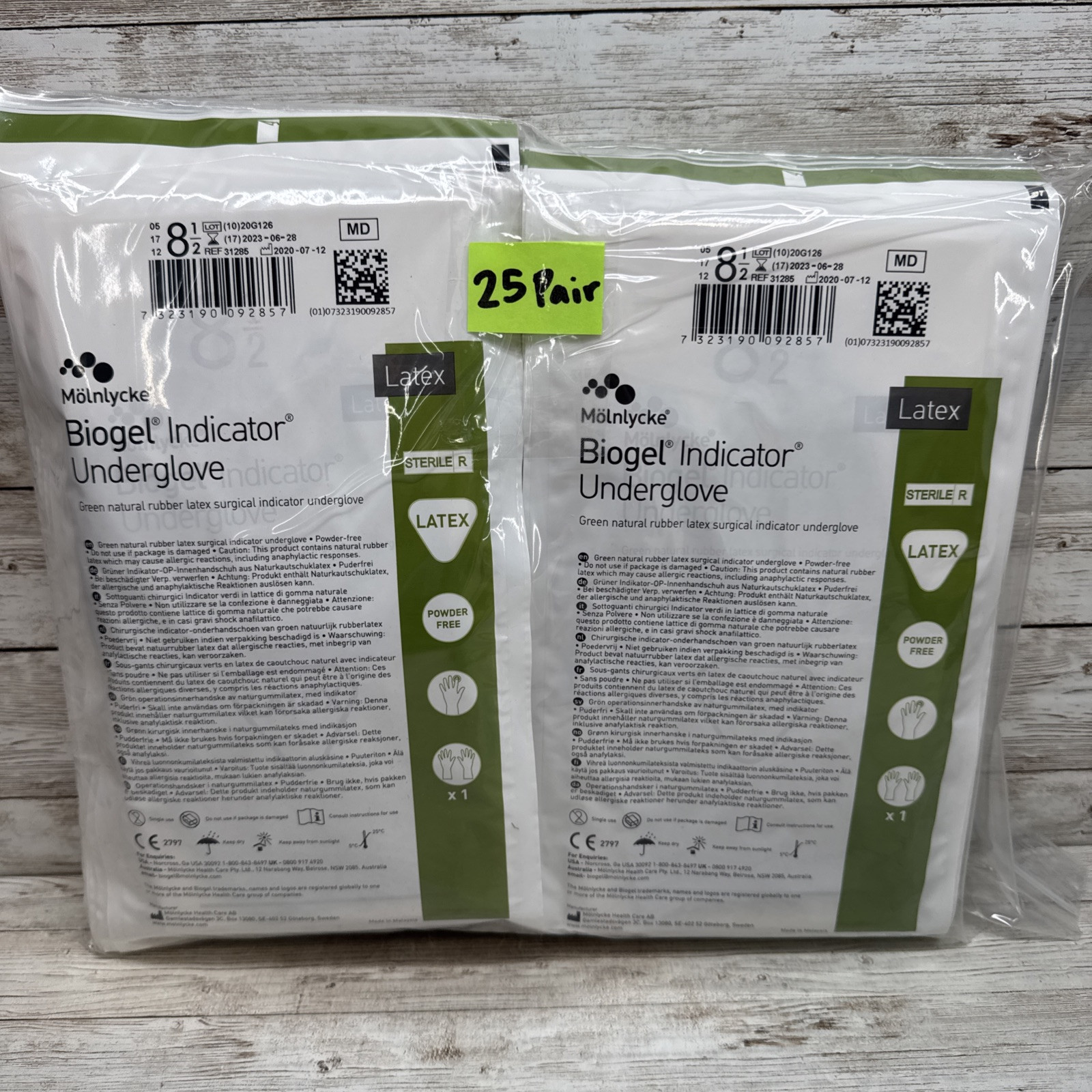 Molnlycke Biogel Indicator Latex Surgical Gloves *25 Pair* Size: 8.5 *See Date*