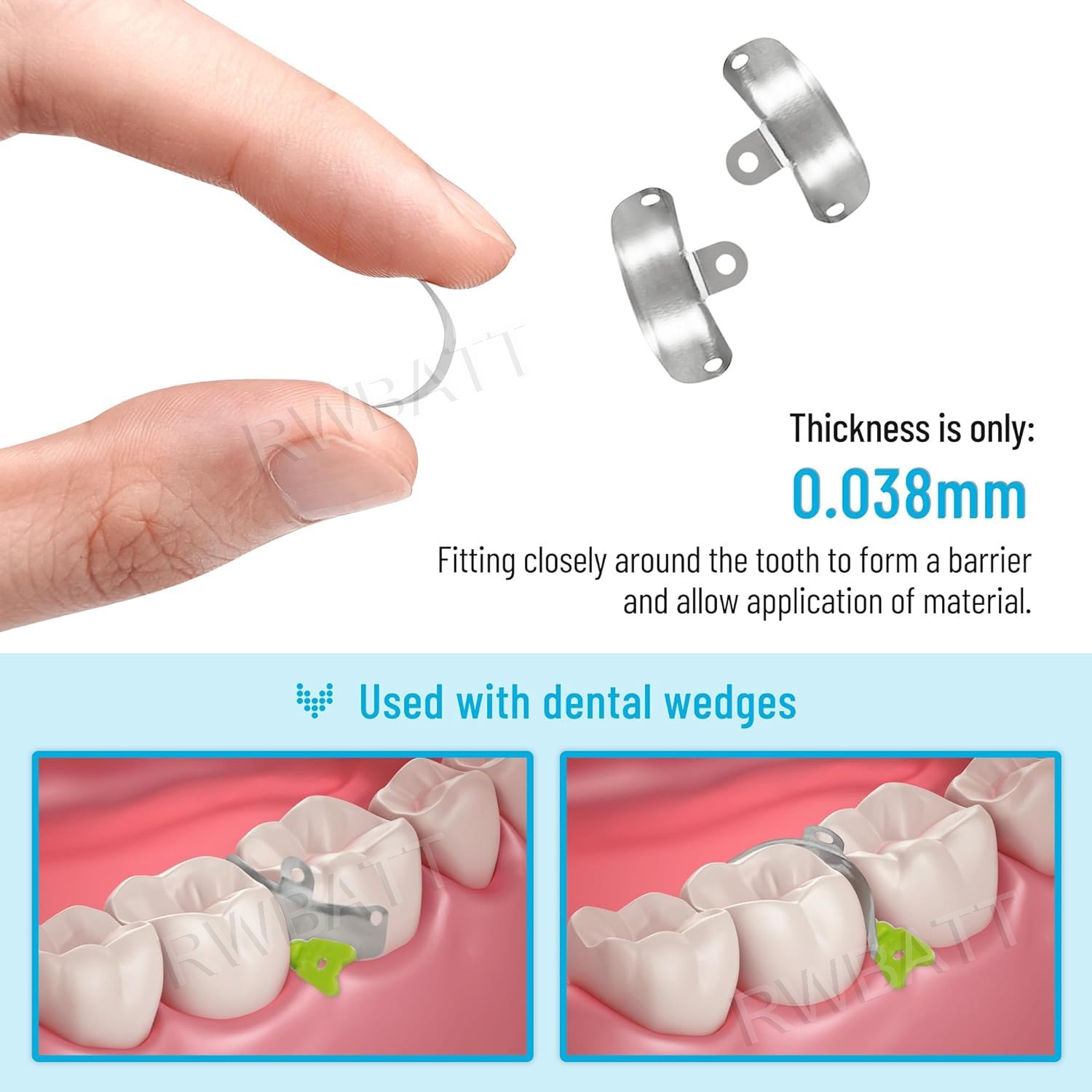 Dental Matrix Bands Ring Sectional Matrice Clamp Wedge C3 Fit Palodent V3 System