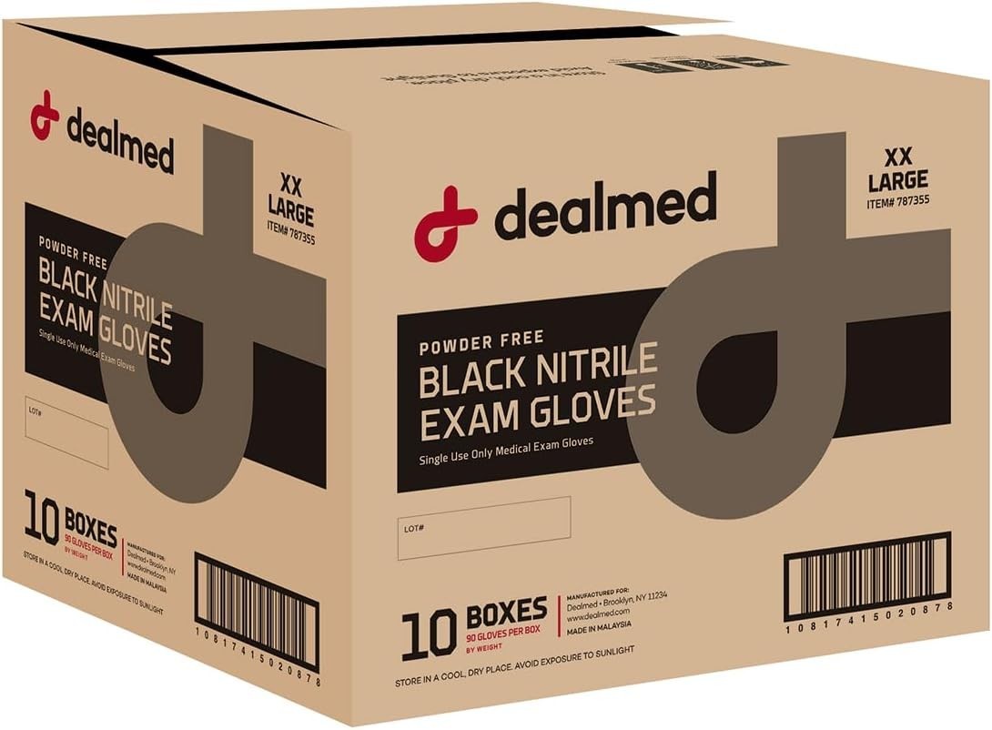 Black Nitrile Exam Gloves – Disposable Multi-Purpose Use Medical Gloves Use f…