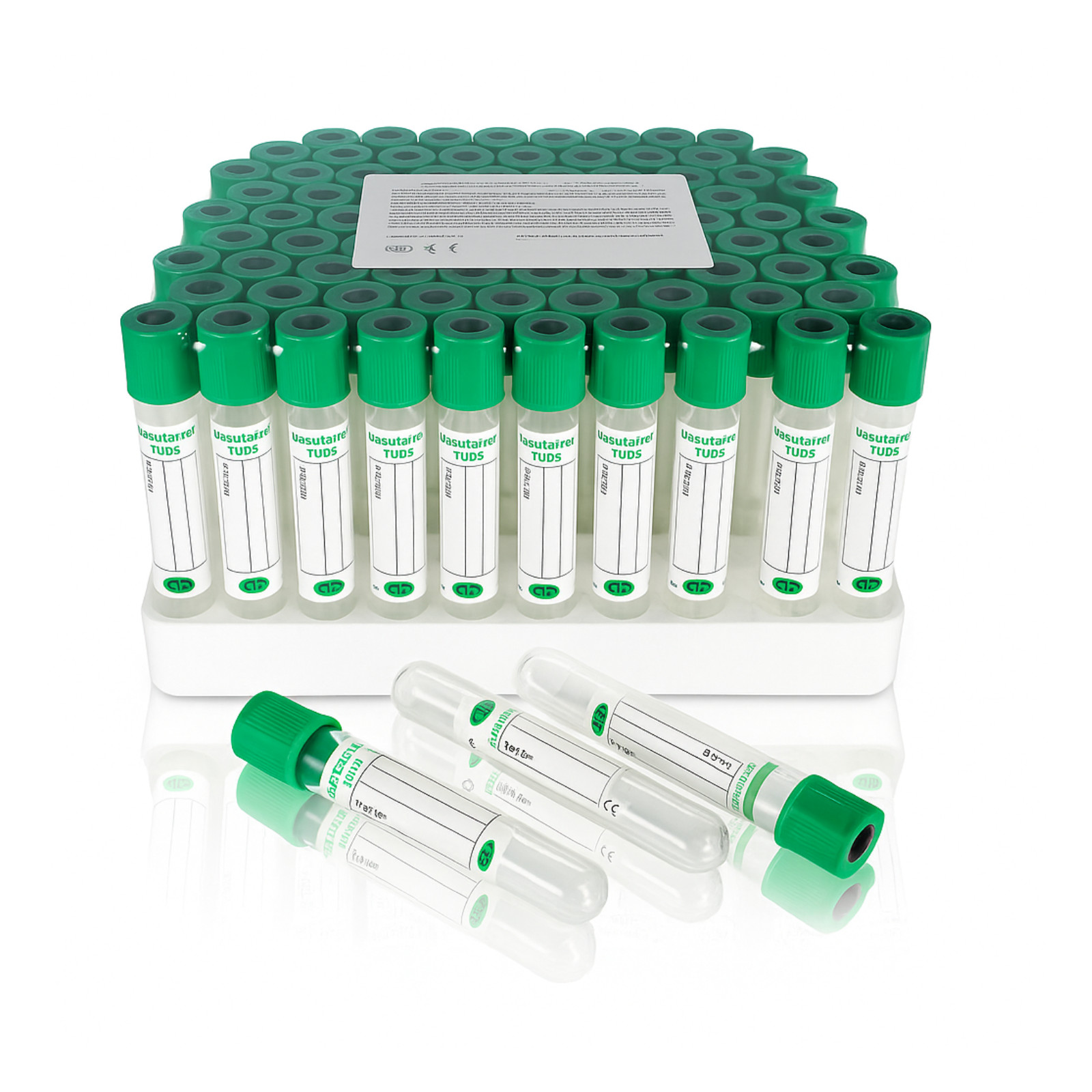 Vacuum Blood Collection Tube Heparin Lithium, 16x100mm, 10ml, Green, Exp 02/2024