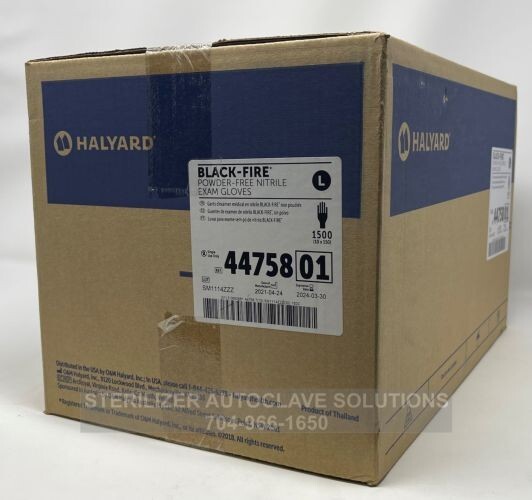 Halyard *Black-Fire* Nitrile Exam Gloves 44758 – Case of 1,500 LARGE