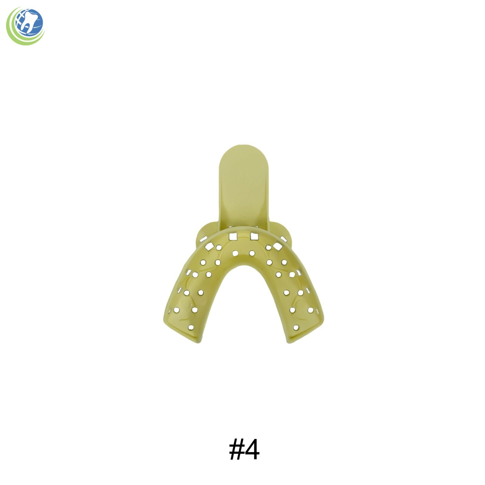 Dental Plastic Impression Trays Perforated Autoclavable Lower Medium #4 12 Pcs