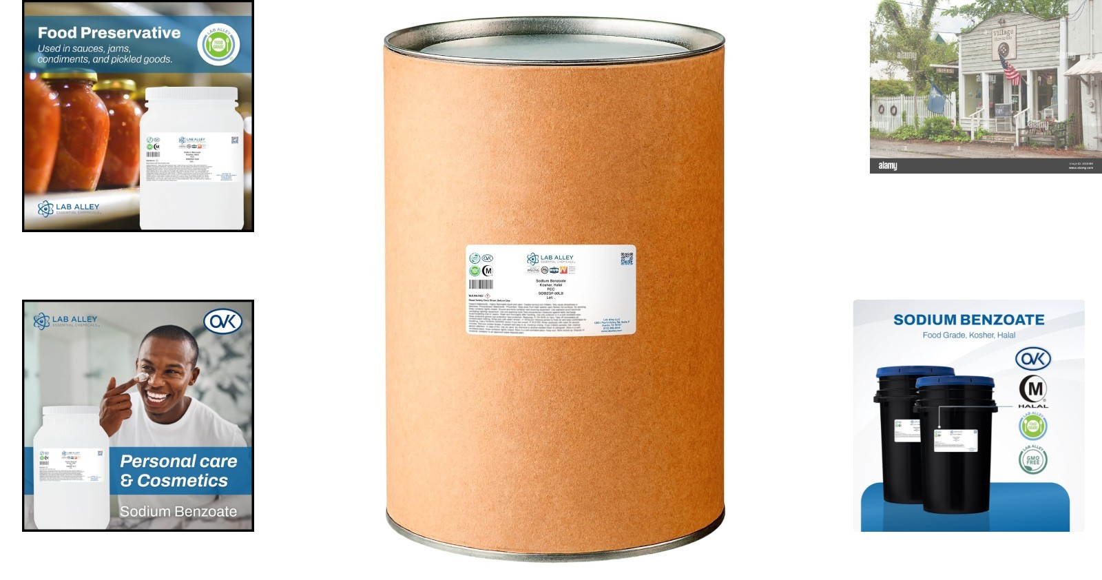 Sodium Benzoate Powder, Food Grade, Halal & Kosher – 50 lb Sealed Bottle