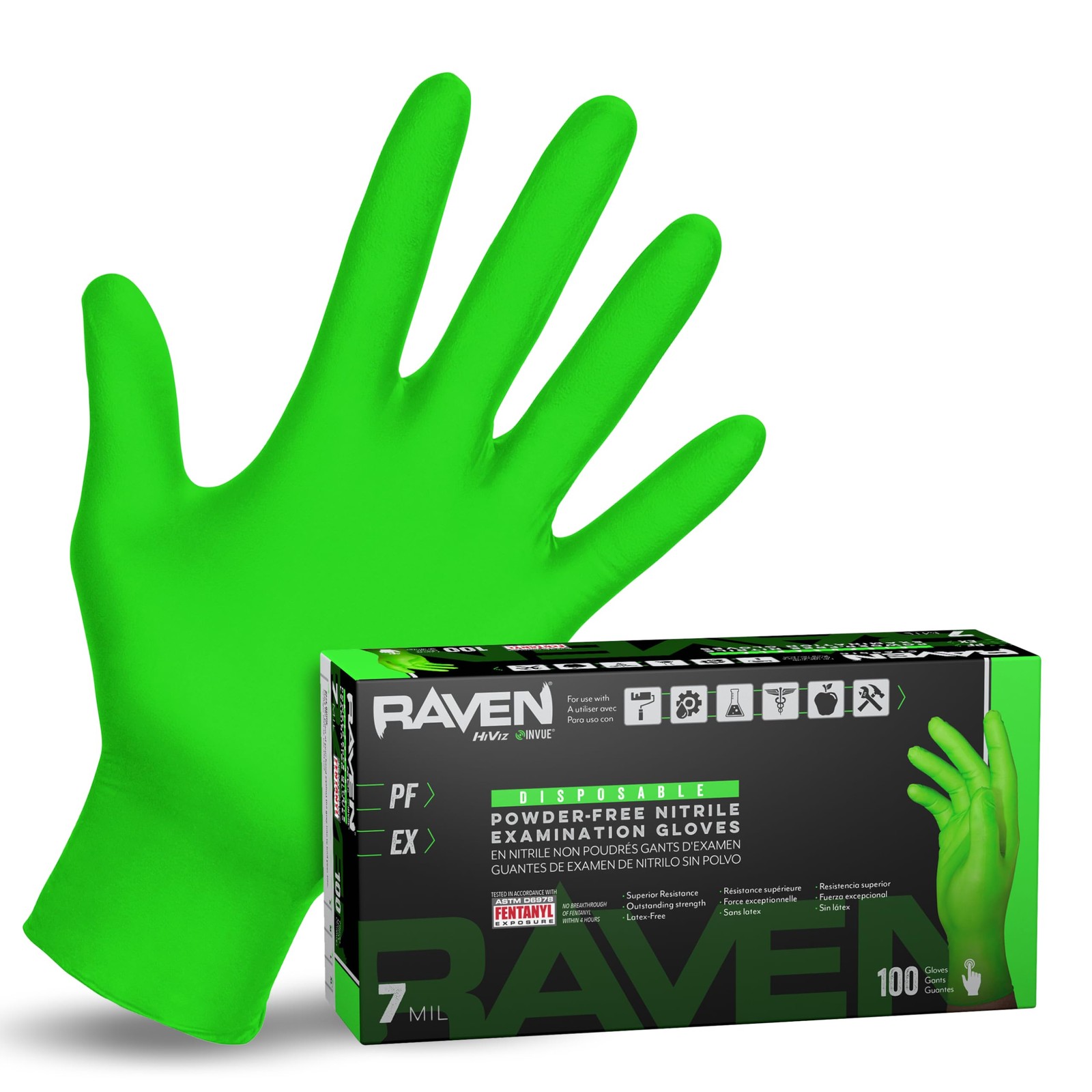 SAS Safety 66551 Derma-VUE Powder-Free Exam Grade 6 Mil Nitrile Gloves,