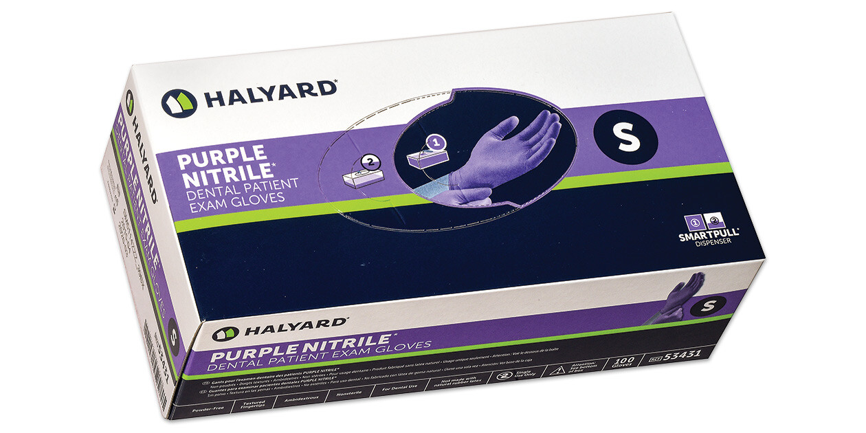 Halyard Purple Nitrile Exam Gloves, Size Small 55081, Case of 1000
