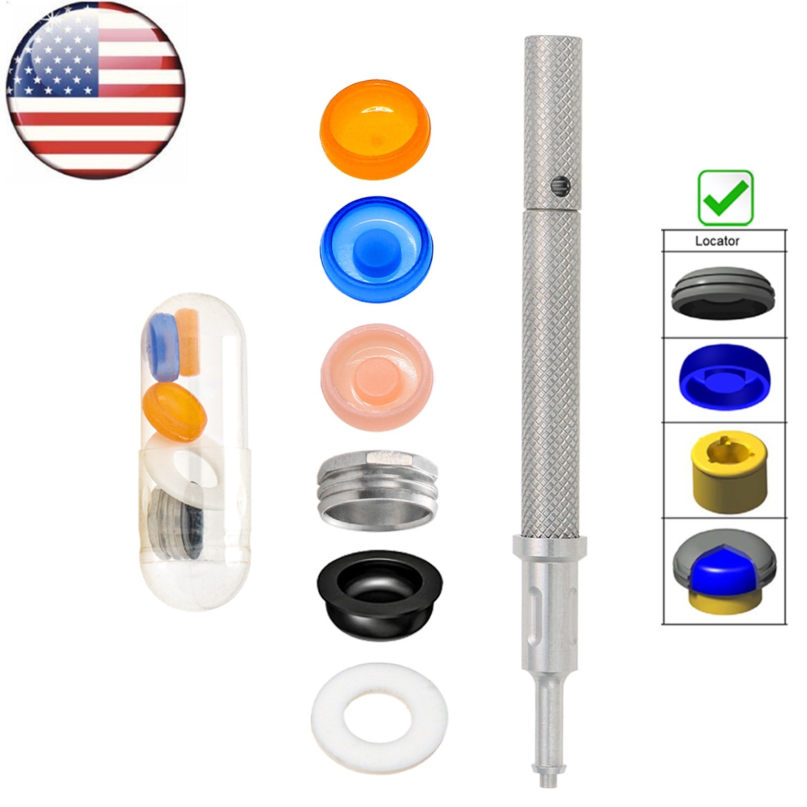 US Dental Overdenture Retention Caps Locator Core Tool Abutment Implant Inserts