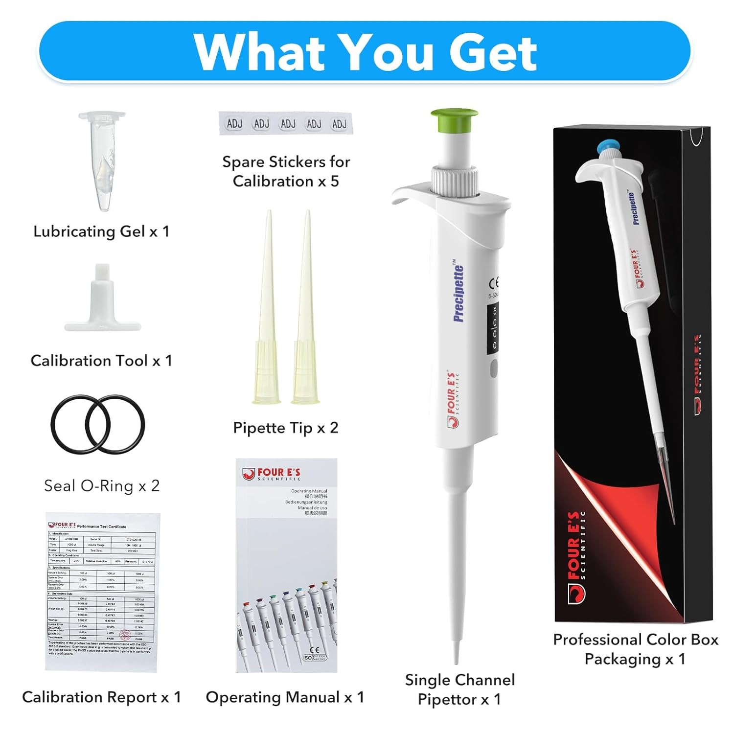 0.1ul-10ml Single Channel Pipettor Adjustable Micropipette Lab Manual Pipettor