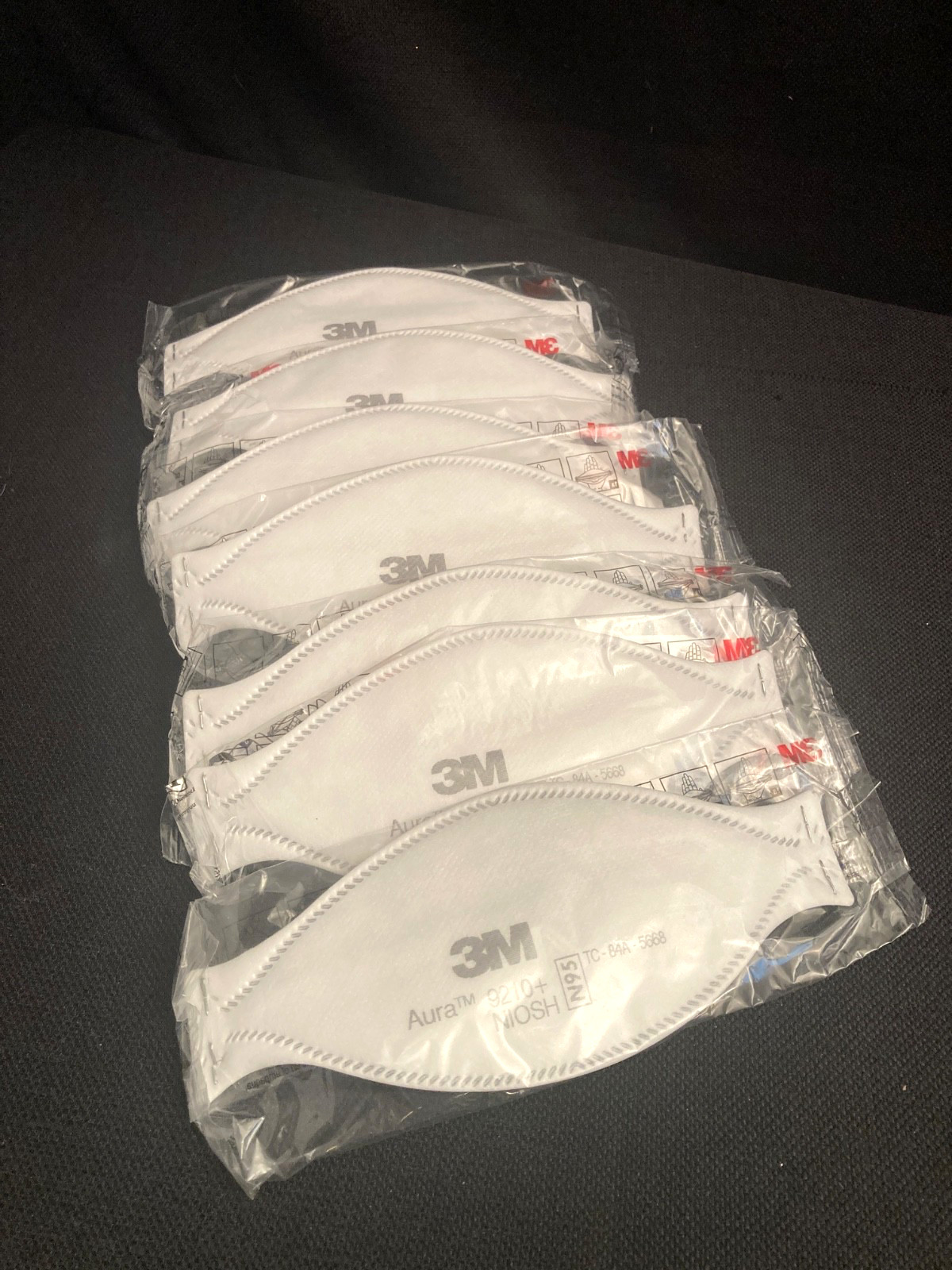 NEW! Lot of 7, 3M 9210+ Aura N95 Particulate Respirator Face Masks NIOSH